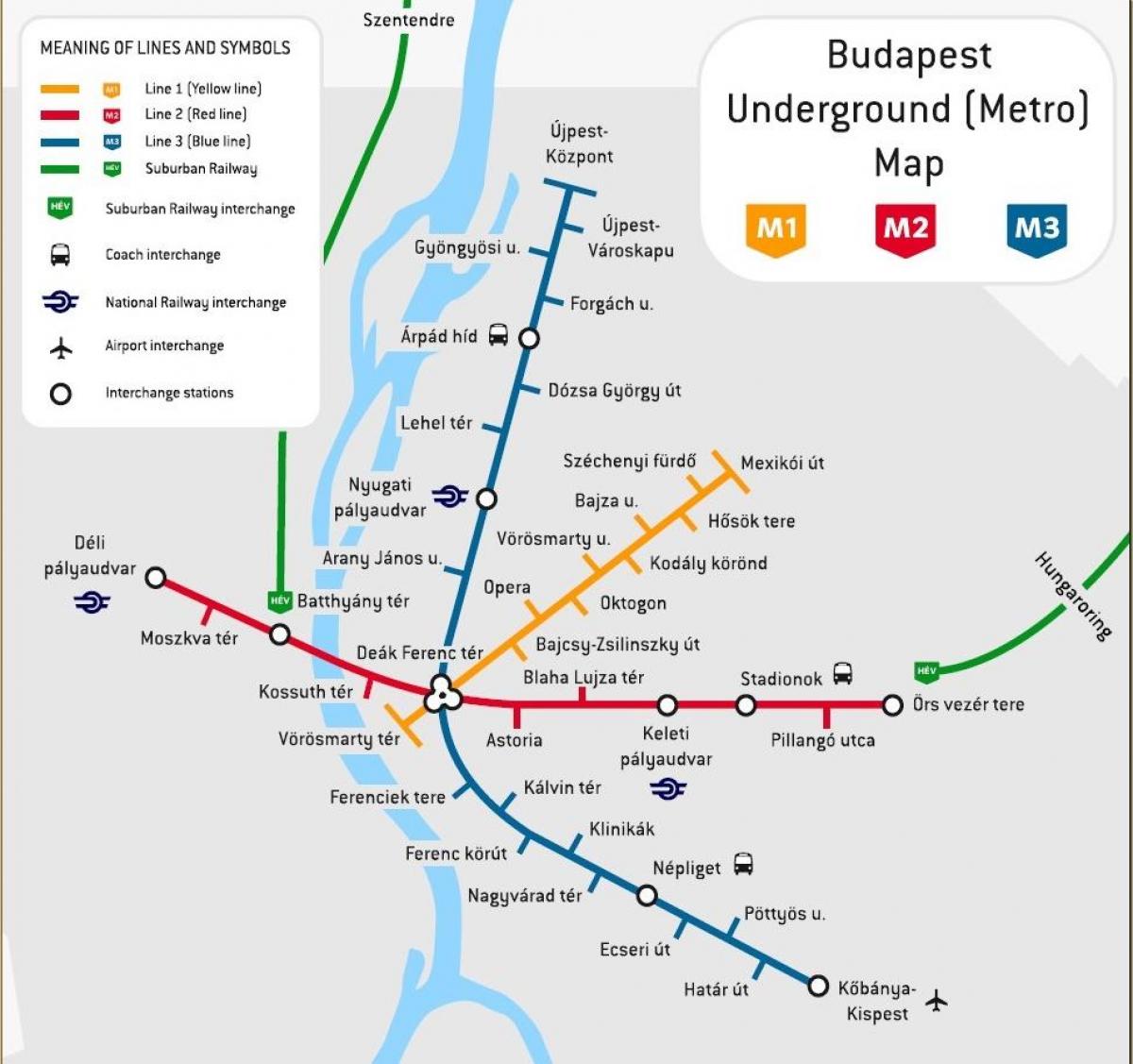 plan du métro de budapest en hongrie