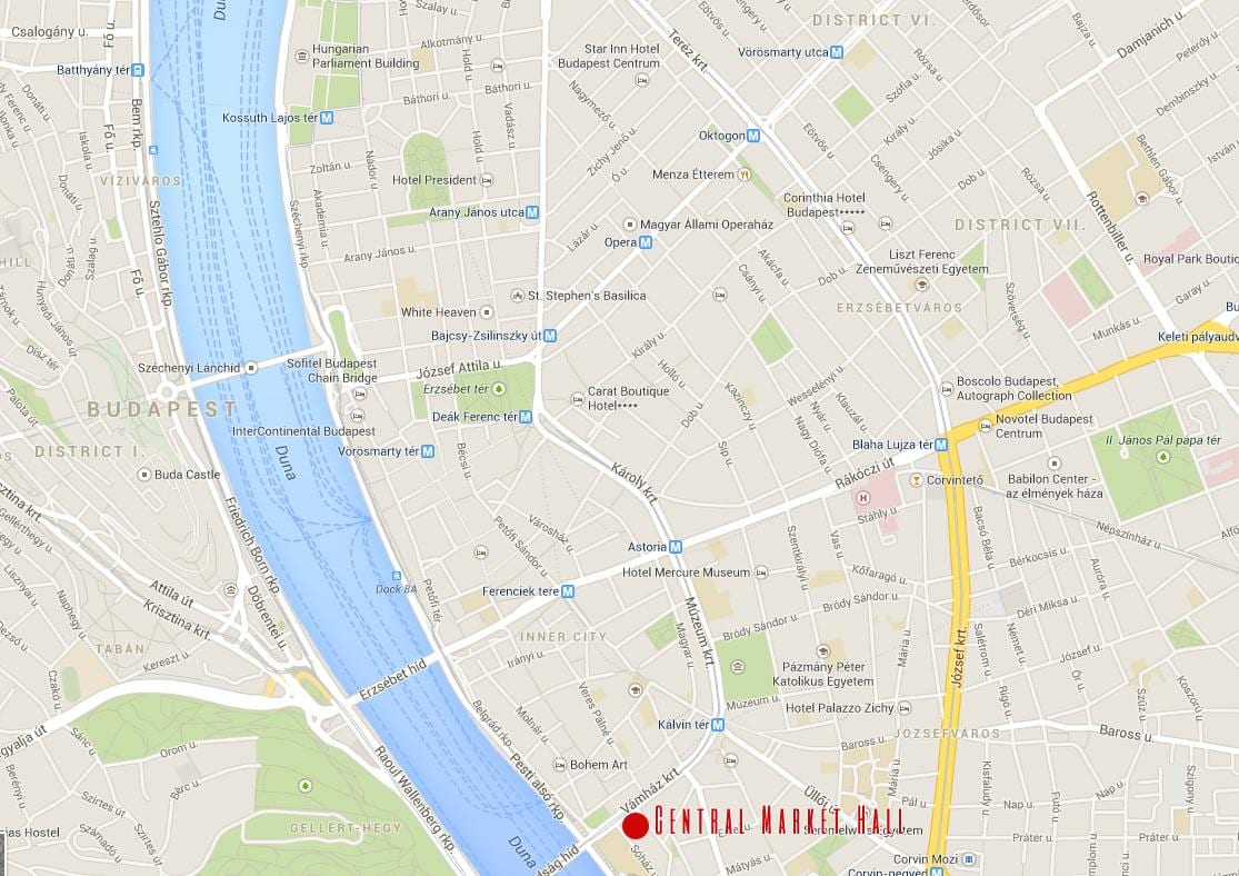 la carte de budapest, les marchés de noël