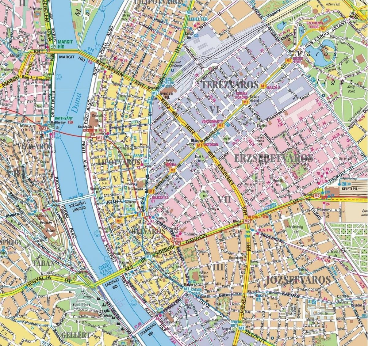 carte des districts de budapest