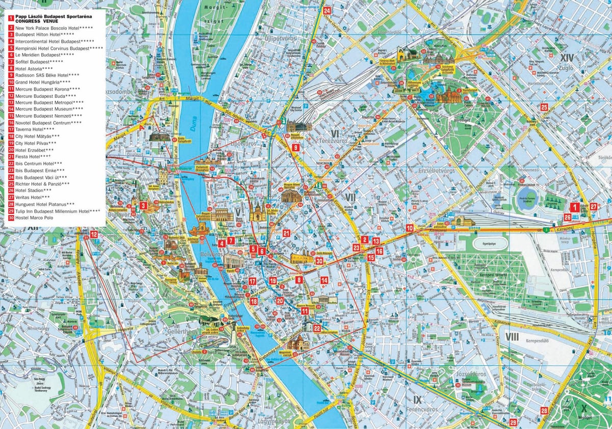 la ville de budapest carte touristique