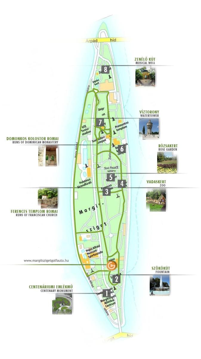 carte de l'île marguerite de budapest