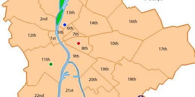 Budapest 8ème arrondissement de la carte