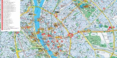 La ville de Budapest carte touristique