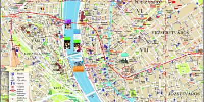 Carte de rue de centre-ville de budapest