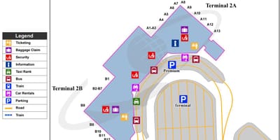 L'aéroport de Budapest carte terminal 2a